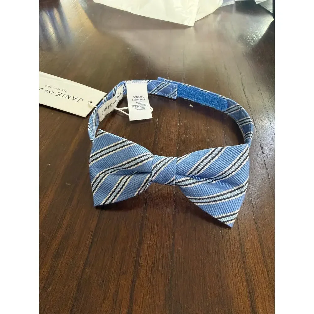 NWT Boys Blue Striped Bow Tie